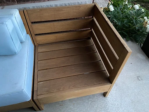 Modular oak sectional, single unit view