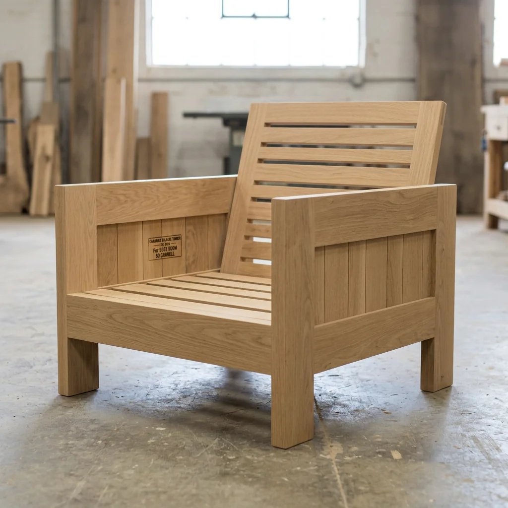 Solid white oak patio chair. East Room, Toronto